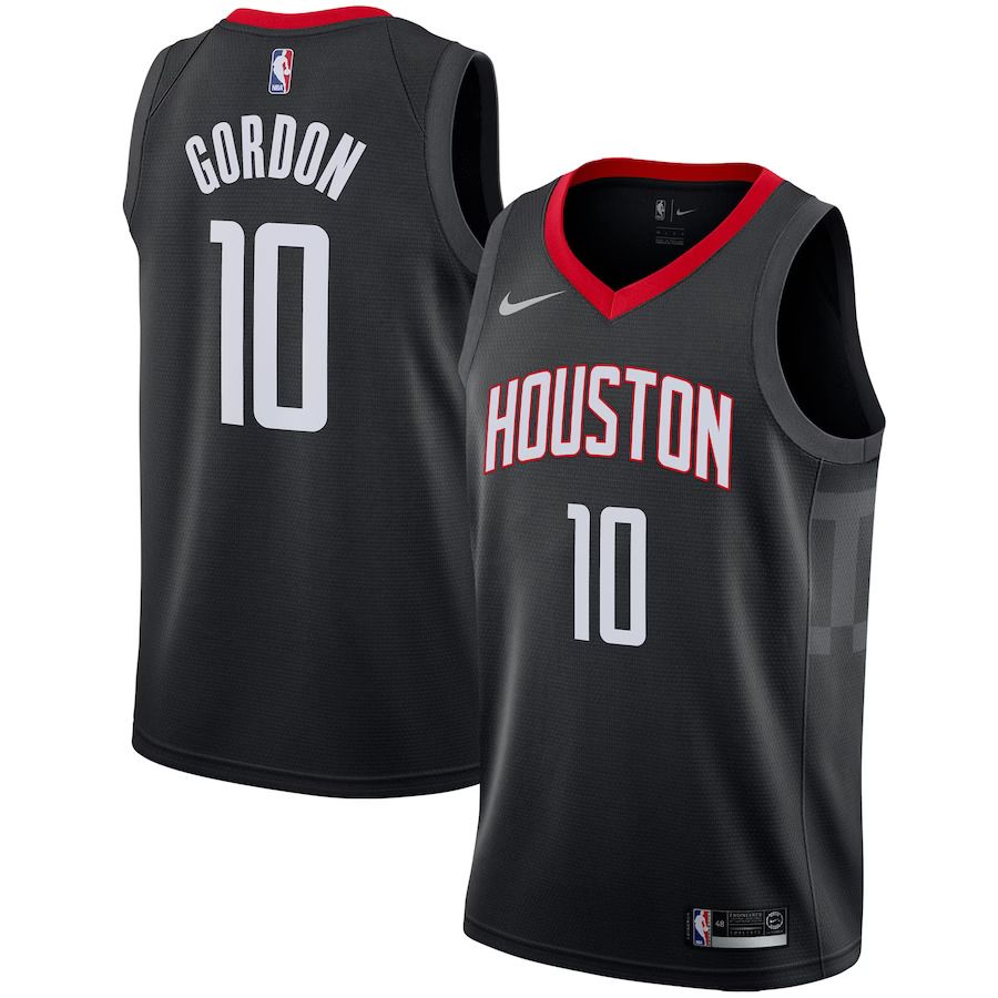 Men Houston Rockets 10 Eric Gordon Nike Black Swingman NBA Jersey